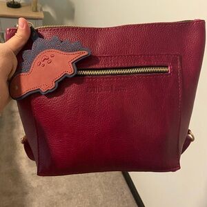 Portland Leather Orchid Small Tote Backpack with Horace Keyring